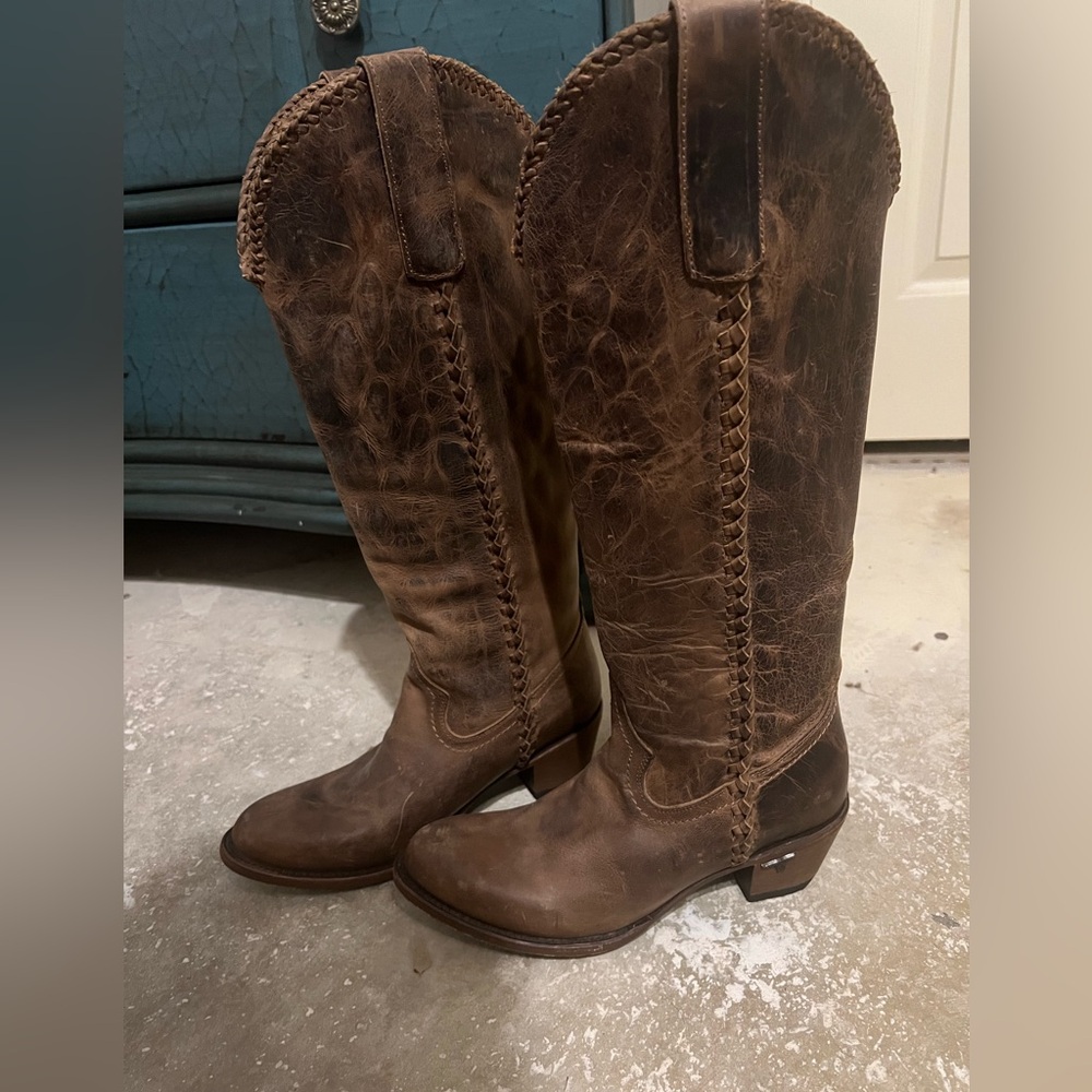 Lane Boots Brown Leather Size 7.5